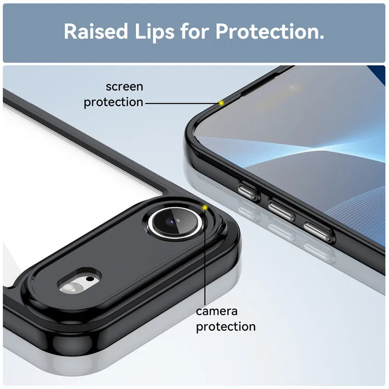 For iPhone 17 Air Case For Apple iPhone 17 Air iPhone 17 Pro Max Cover TPU Clear PC + Silicone Shockproof Protective Phone Cover