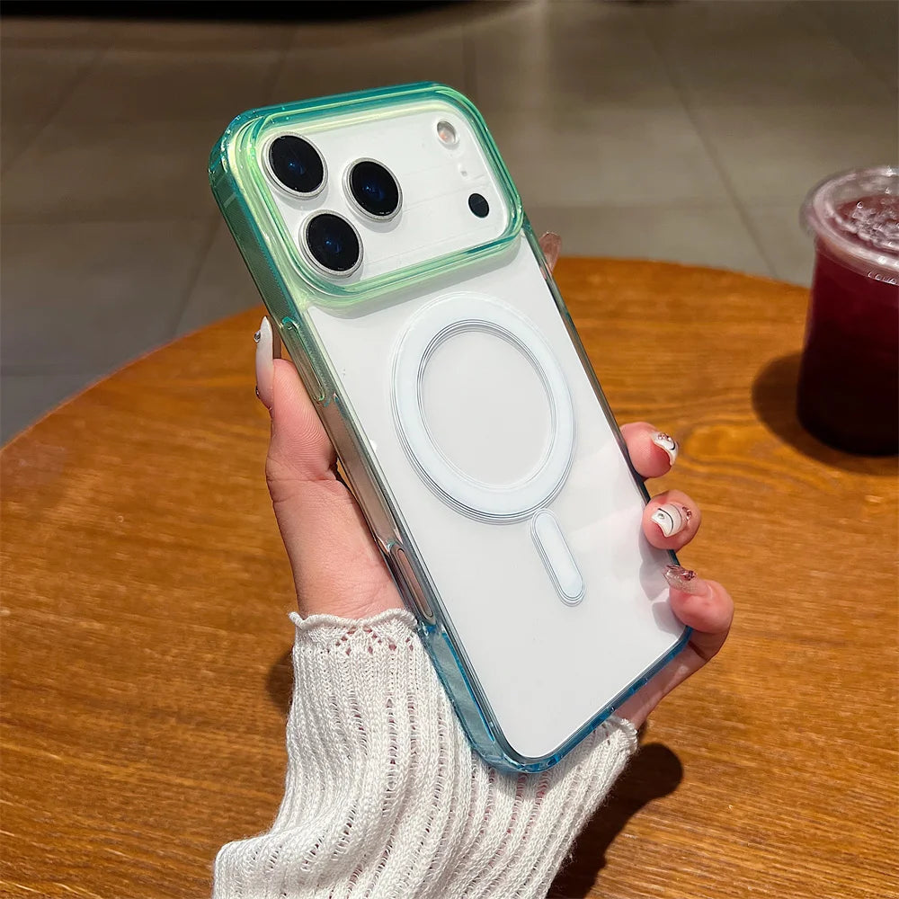 Gradient Colorful for Magsafe Magnetic Phone Case for IPhone 17 Air 16E 15 14 Plus 13Mini 12 11 Pro Max Wireless Charge Cover