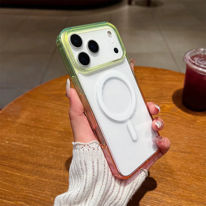 Gradient Colorful for Magsafe Magnetic Phone Case for IPhone 17 Air 16E 15 14 Plus 13Mini 12 11 Pro Max Wireless Charge Cover