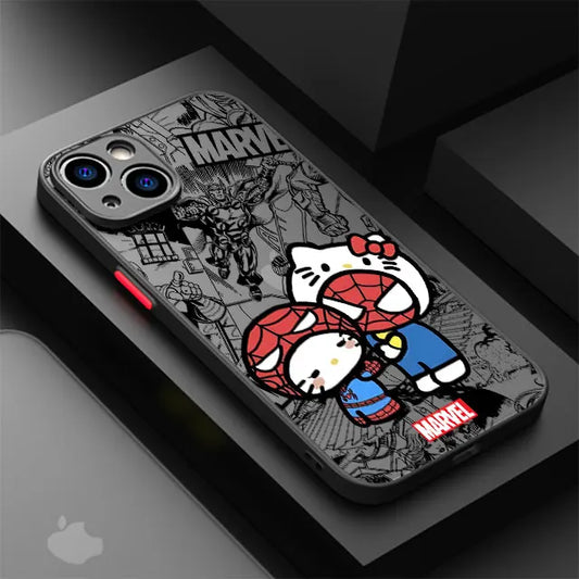 Marvel Spiderman Hello Kitty Cover Phone Case for iPhone