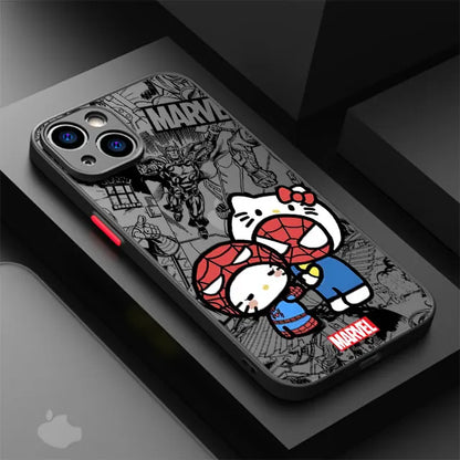 Marvel Spiderman Hello Kitty Cover Phone Case for iPhone