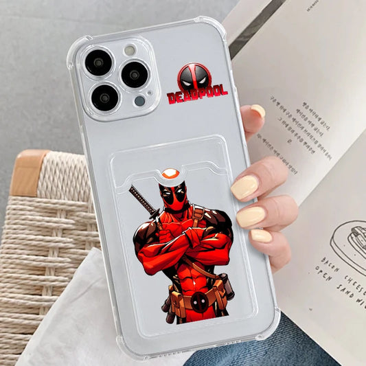 Marvel Deadpool Funny Cool Card Holder Phone cover For iPhone