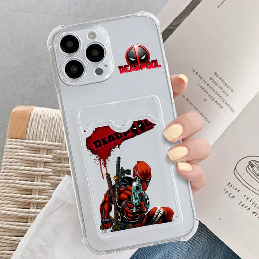 Marvel Deadpool Funny Cool Card Holder Phone cover For iPhone