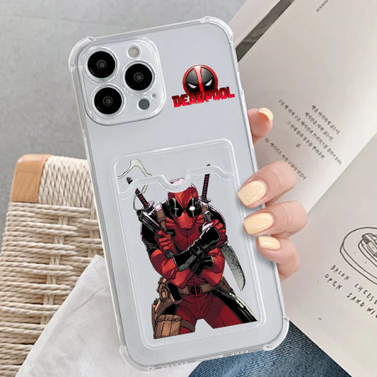 Marvel Deadpool Funny Cool Card Holder Phone cover For iPhone