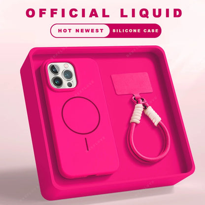 Lanyard Liquid Silicone Phone Case For iPhone