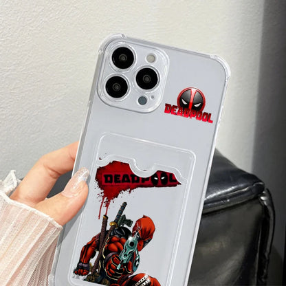 Marvel Deadpool Funny Cool Card Holder Phone cover For iPhone