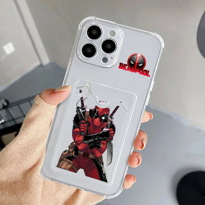 Marvel Deadpool Funny Cool Card Holder Phone cover For iPhone