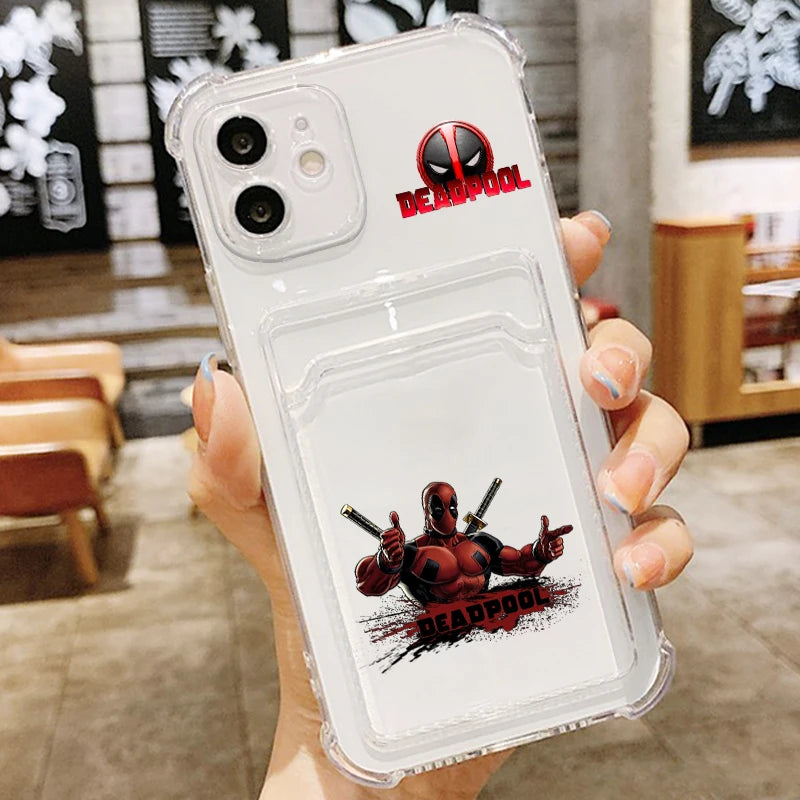 Marvel Deadpool Funny Cool Card Holder Phone cover For iPhone
