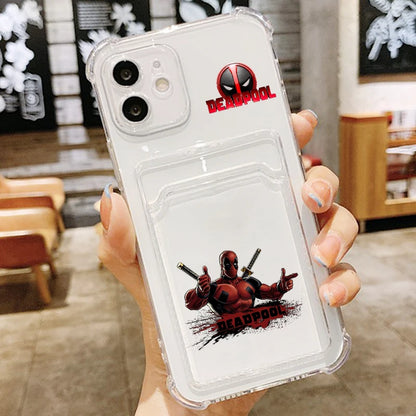 Marvel Deadpool Funny Cool Card Holder Phone cover For iPhone