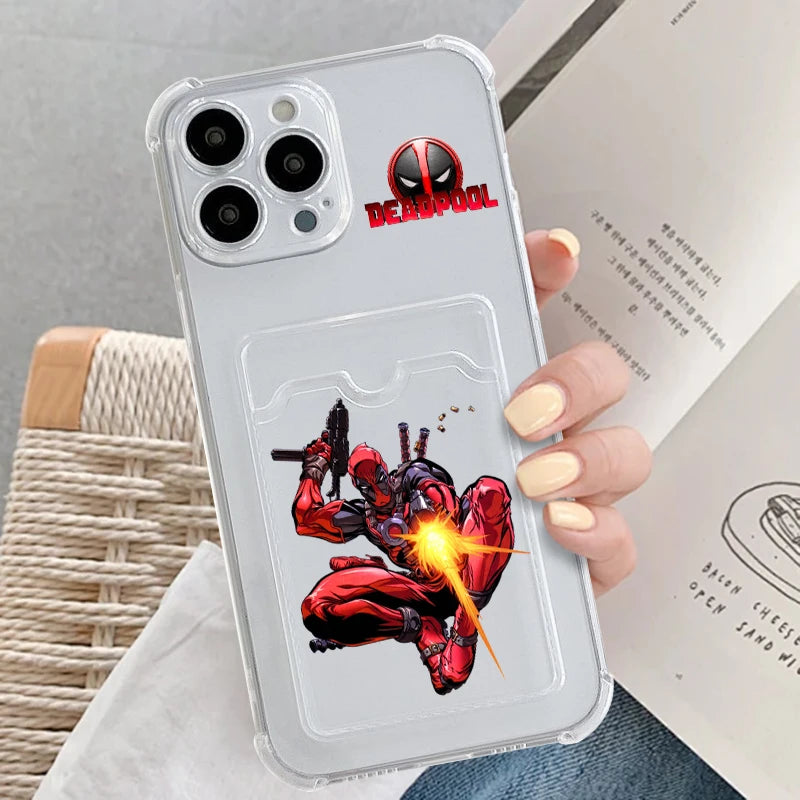 Marvel Deadpool Funny Cool Card Holder Phone cover For iPhone