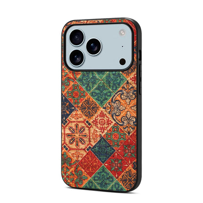 iPhone 17 Pro, Promax Luxury Retro Flower Pattern Leather Case