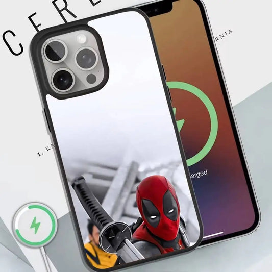 Deadpool Red Phone Case For Magnetic Wireless Charge Cover For Iphone