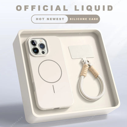 Lanyard Liquid Silicone Phone Case For iPhone