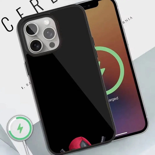 Deadpool Red Phone Case For Magnetic Wireless Charge Cover For Iphone