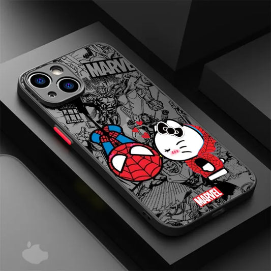 Marvel Spiderman Hello Kitty Cover Phone Case for iPhone