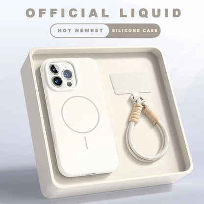 Lanyard Liquid Silicone Phone Case For iPhone
