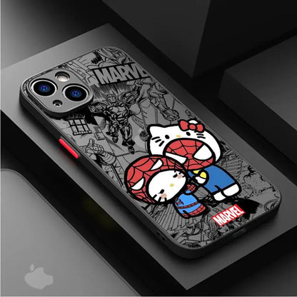 Marvel Spiderman Hello Kitty Cover Phone Case for iPhone