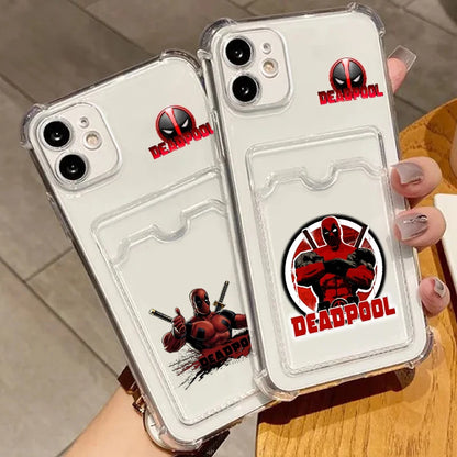 Marvel Deadpool Funny Cool Card Holder Phone cover For iPhone