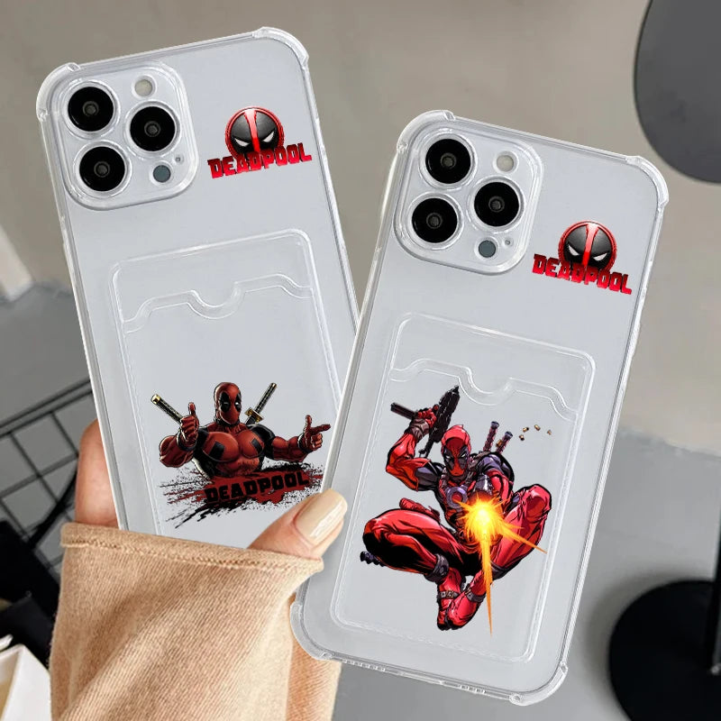 Marvel Deadpool Funny Cool Card Holder Phone cover For iPhone