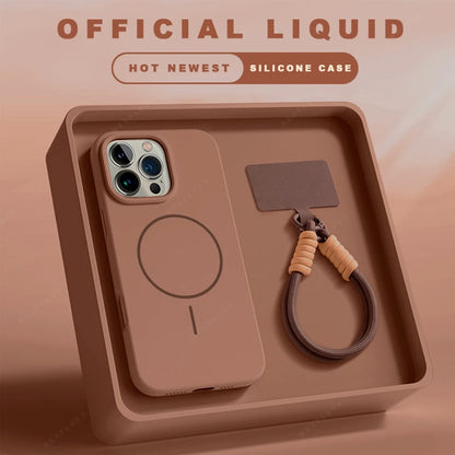 Lanyard Liquid Silicone Phone Case For iPhone