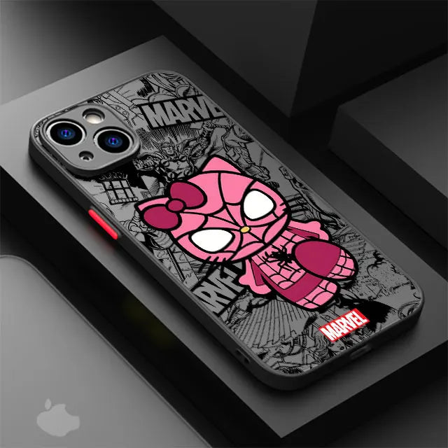Marvel Spiderman Hello Kitty Cover Phone Case for iPhone