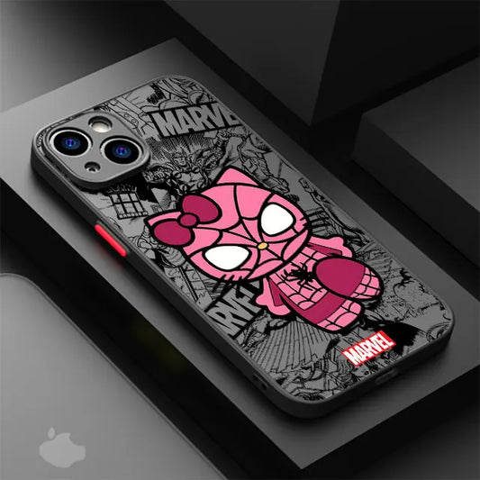 Marvel Spiderman Hello Kitty Cover Phone Case for iPhone