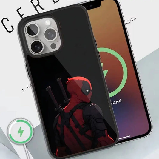 Deadpool Red Phone Case For Magnetic Wireless Charge Cover For Iphone