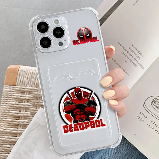 Marvel Deadpool Funny Cool Card Holder Phone cover For iPhone