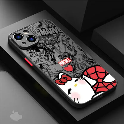 Marvel Spiderman Hello Kitty Cover Phone Case for iPhone