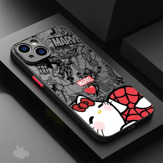 Marvel Spiderman Hello Kitty Cover Phone Case for iPhone