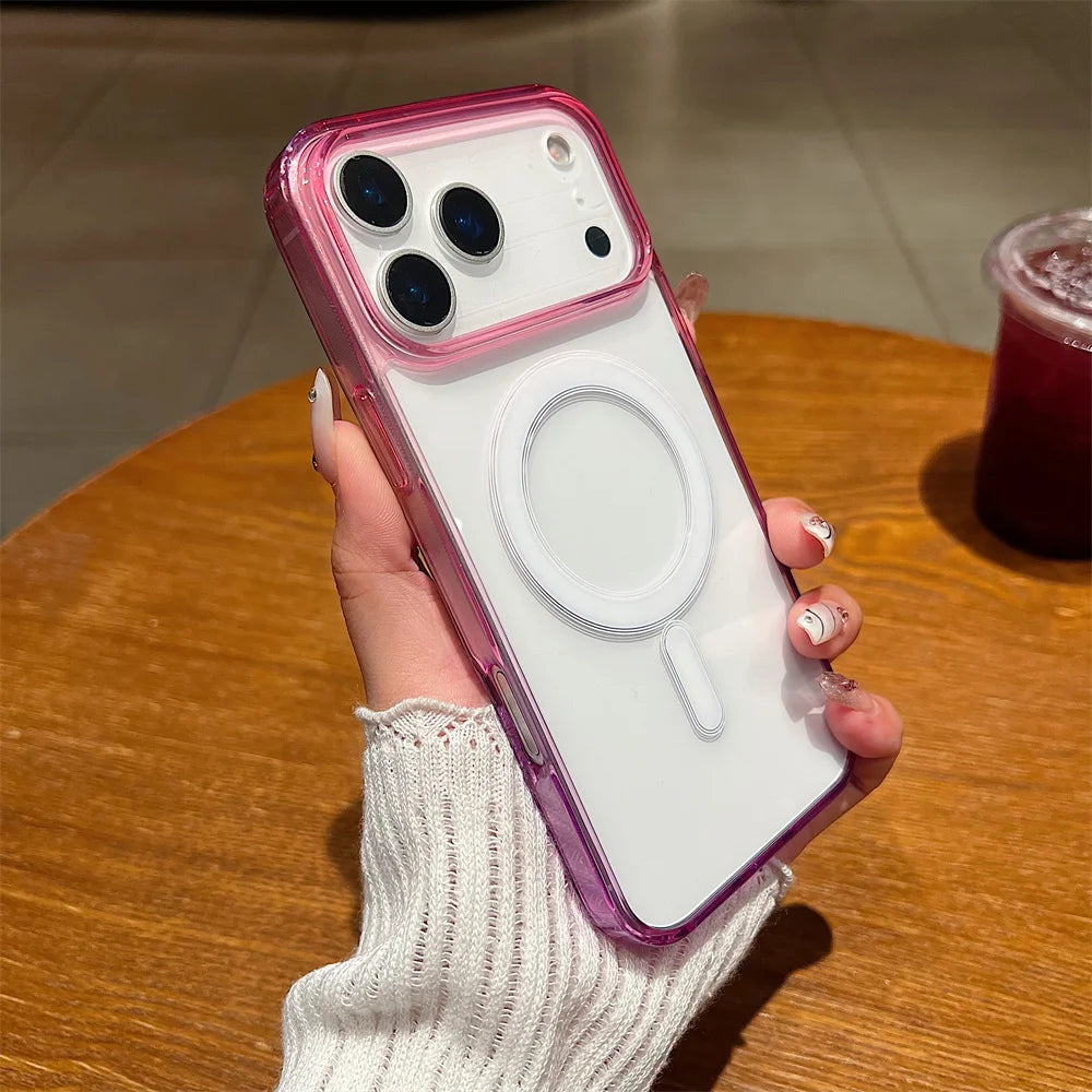 Gradient Colorful for Magsafe Magnetic Phone Case for IPhone 17 Air 16E 15 14 Plus 13Mini 12 11 Pro Max Wireless Charge Cover