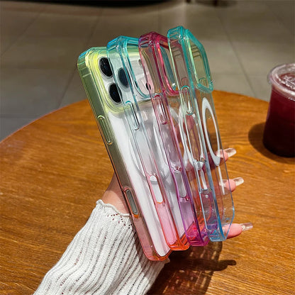Gradient Colorful for Magsafe Magnetic Phone Case for IPhone 17 Air 16E 15 14 Plus 13Mini 12 11 Pro Max Wireless Charge Cover