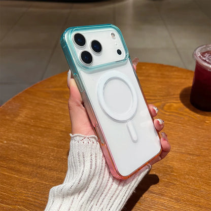Gradient Colorful for Magsafe Magnetic Phone Case for IPhone 17 Air 16E 15 14 Plus 13Mini 12 11 Pro Max Wireless Charge Cover