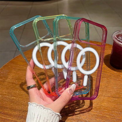 Gradient Colorful for Magsafe Magnetic Phone Case for IPhone 17 Air 16E 15 14 Plus 13Mini 12 11 Pro Max Wireless Charge Cover