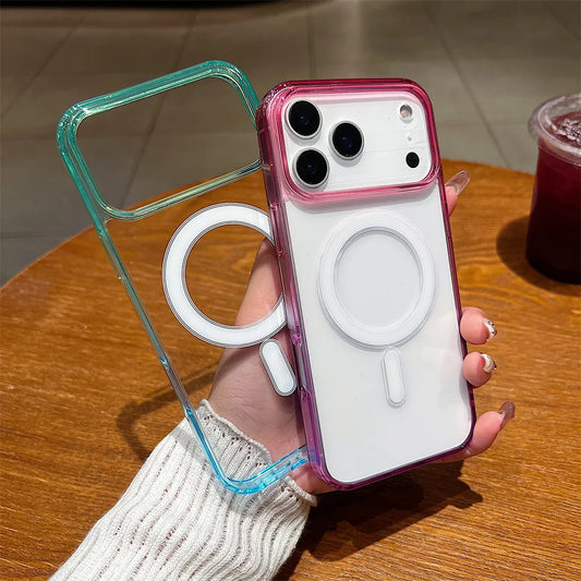 Gradient Colorful for Magsafe Magnetic Phone Case for IPhone 17 Air 16E 15 14 Plus 13Mini 12 11 Pro Max Wireless Charge Cover